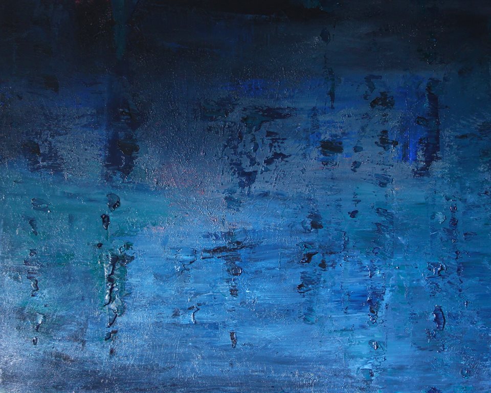 Midnight Sky: This painting is oil &nbsp;on linen and 1.5m by 1.2m.
